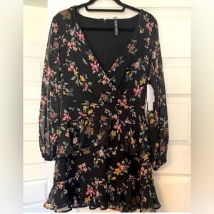 Brand New Floral Black short summer dress, with tags